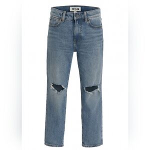 RSQ | Distressed Straight-Leg Jeans | Size 29 | Rugged Mid-Rise Denim